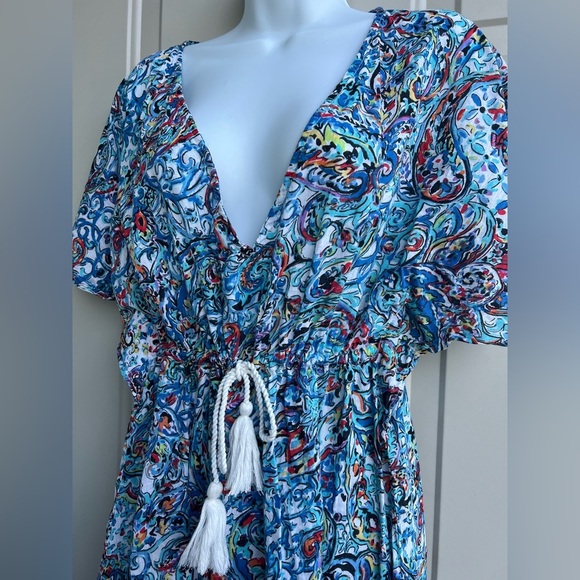 Lauren Ralph Lauren Swim Cover-Up Dress size L Paisley Boho Beach Style - Picture 5 of 9